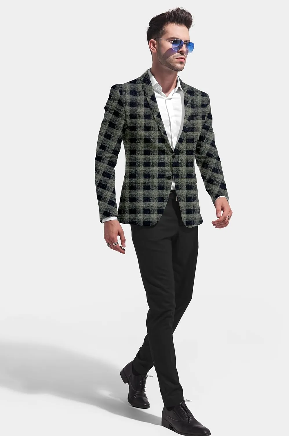 Elina fashion Men's Terry Rayon Spread Collar Jacket Suit Blazer for Christmas, Wedding Festival
