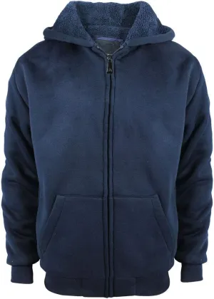 Facitisu Boys Fleece Hoodies Youth Sherpa Lined Full Zip Hooded Jacket Child Athletic Winter Warm Sweatshirts