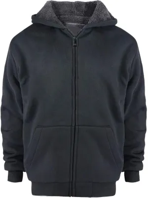 Facitisu Boys Fleece Hoodies Youth Sherpa Lined Full Zip Hooded Jacket Child Athletic Winter Warm Sweatshirts