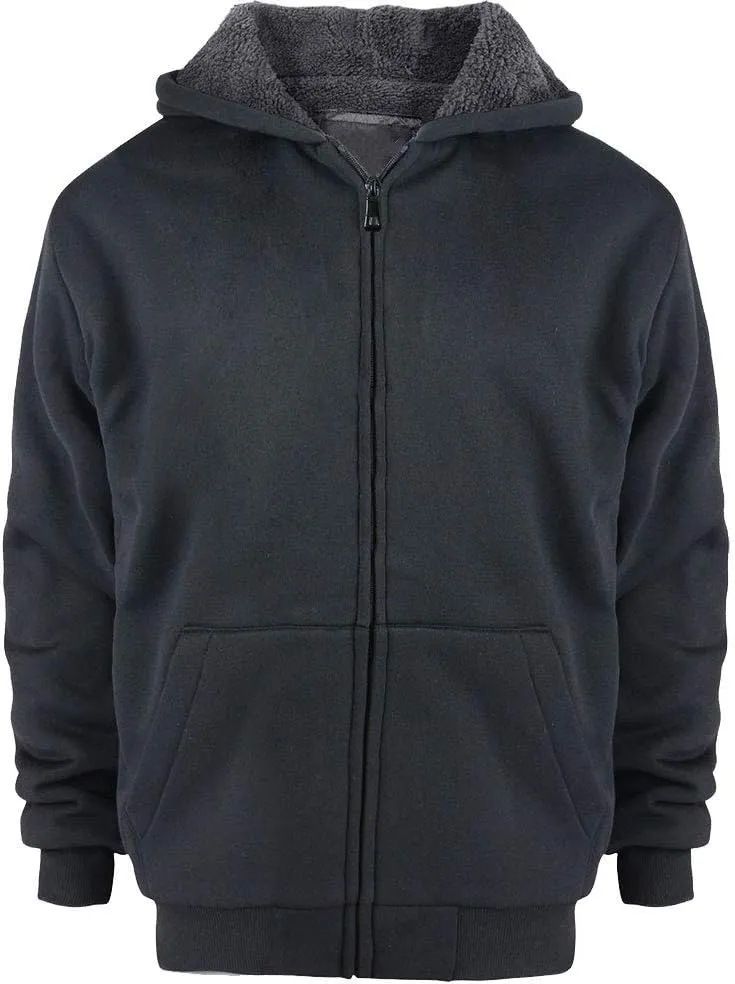 Facitisu Boys Fleece Hoodies Youth Sherpa Lined Full Zip Hooded Jacket Child Athletic Winter Warm Sweatshirts