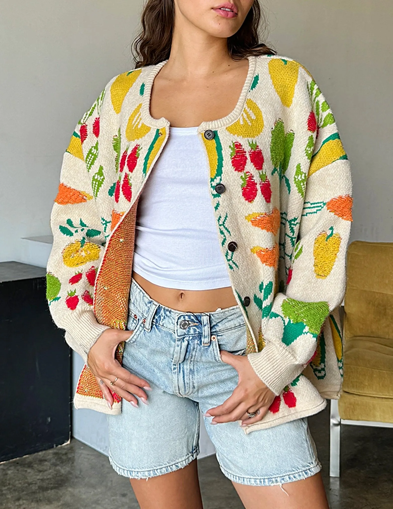 Farmer's Market Oversized Button Cardigan