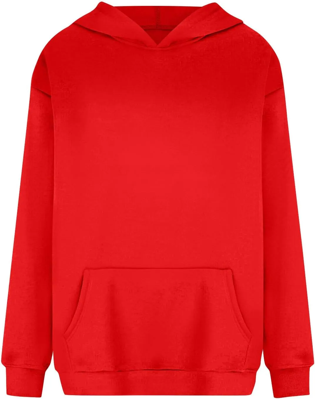 Fleece Hoodie Women Oversized Thermal Long Sleeve Hooded Sweatshirts Drop Shoulder Plain Pullover Tops with Pockets