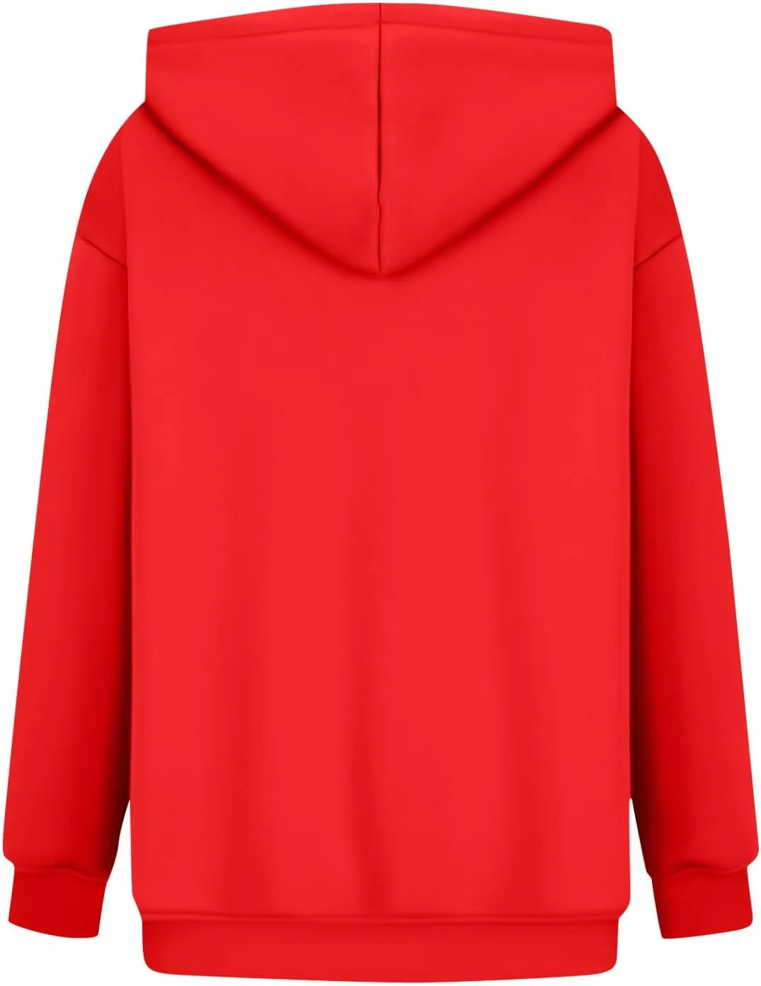 Fleece Hoodie Women Oversized Thermal Long Sleeve Hooded Sweatshirts Drop Shoulder Plain Pullover Tops with Pockets