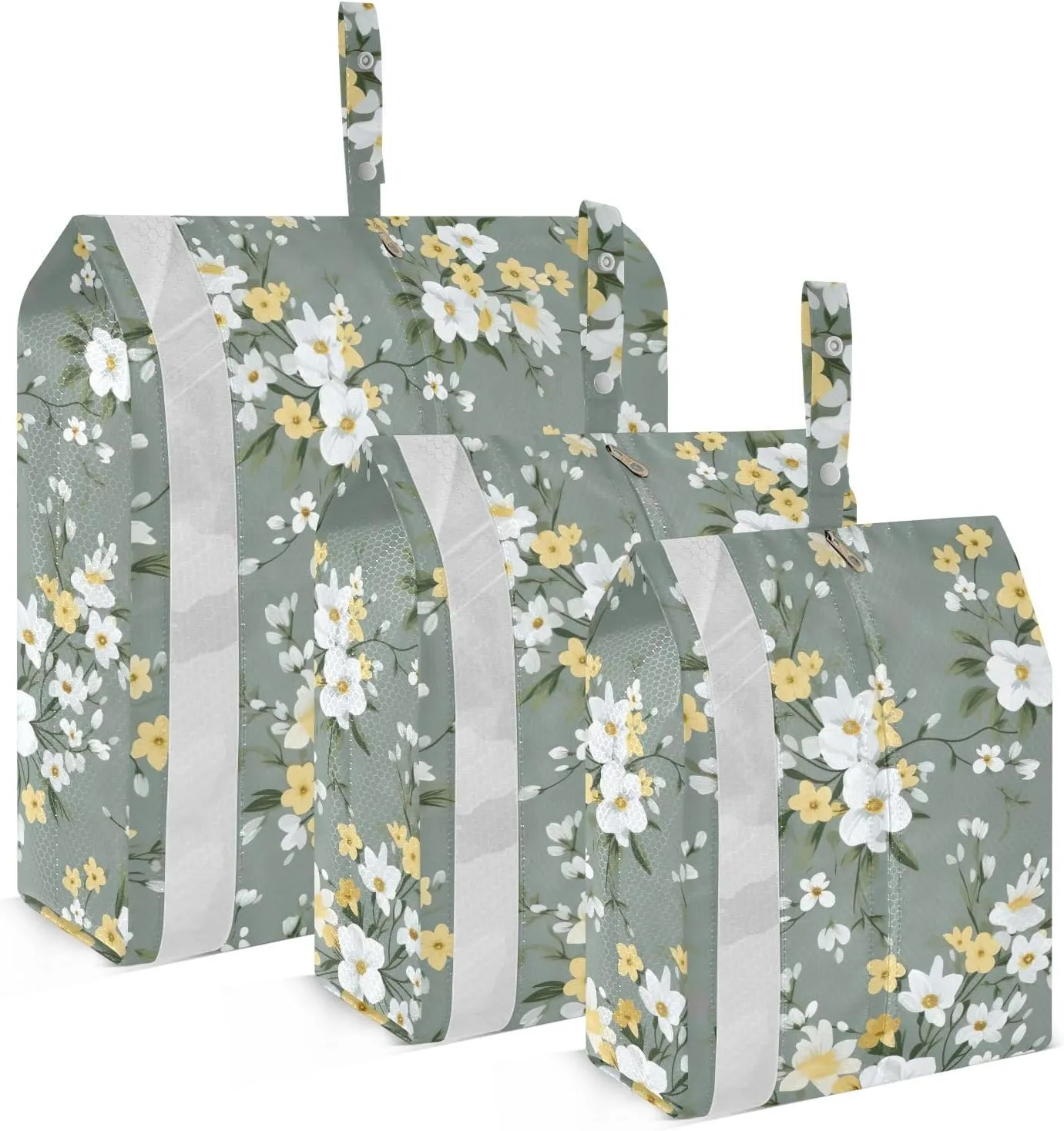 Floral Flowers Packing Cubes for Travel 3 Set Compression Travel Cubes Luggage Cubes for Suitcases