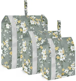 Floral Flowers Packing Cubes for Travel 3 Set Compression Travel Cubes Luggage Cubes for Suitcases