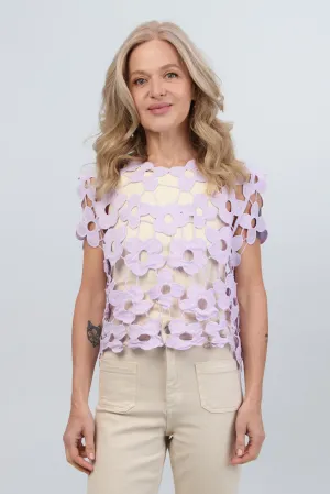 Floral Open Knit Vest Top