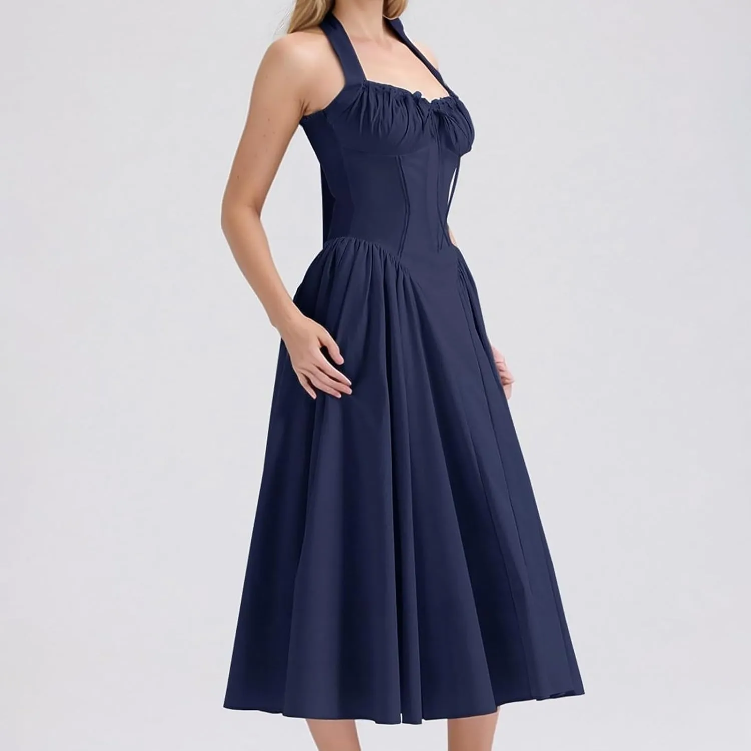 Formal Dresses for Women Loose Fit Cutout Maxi Dress Floral Backless Tied Long Sundress Dressy Tank Midi Dresses
