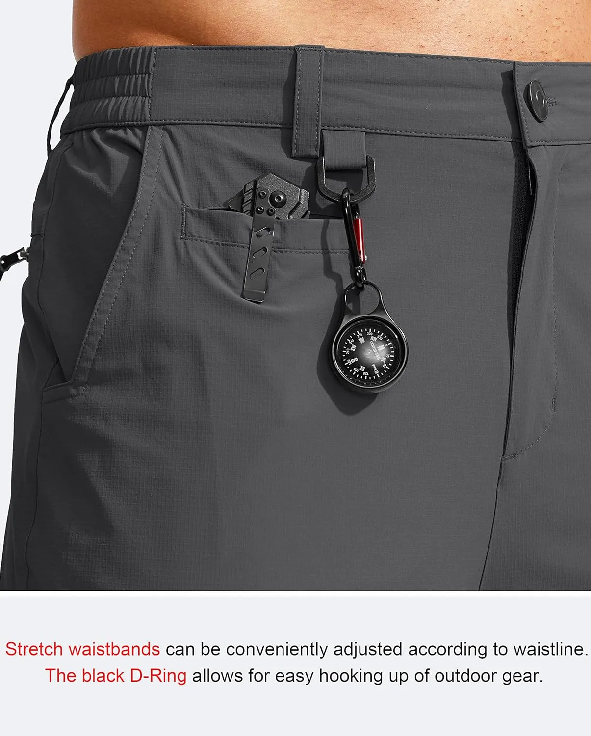 G Gradual Men's Hiking Cargo Pants Water Resistant Quick Dry Lightweight Outdoor Tactical Pants for Men with Multi Pocket