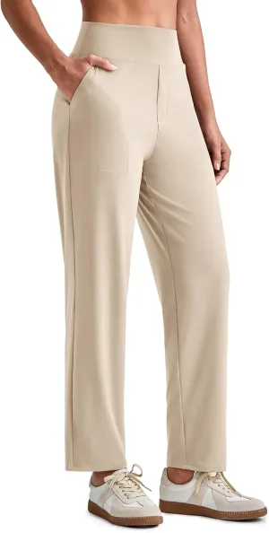 G4Free ShiftReady Womens Ankle Dress Yoga Pants with Pockets Stretchy Crop Business Casual Work Trousers Petite/Regular/Tall