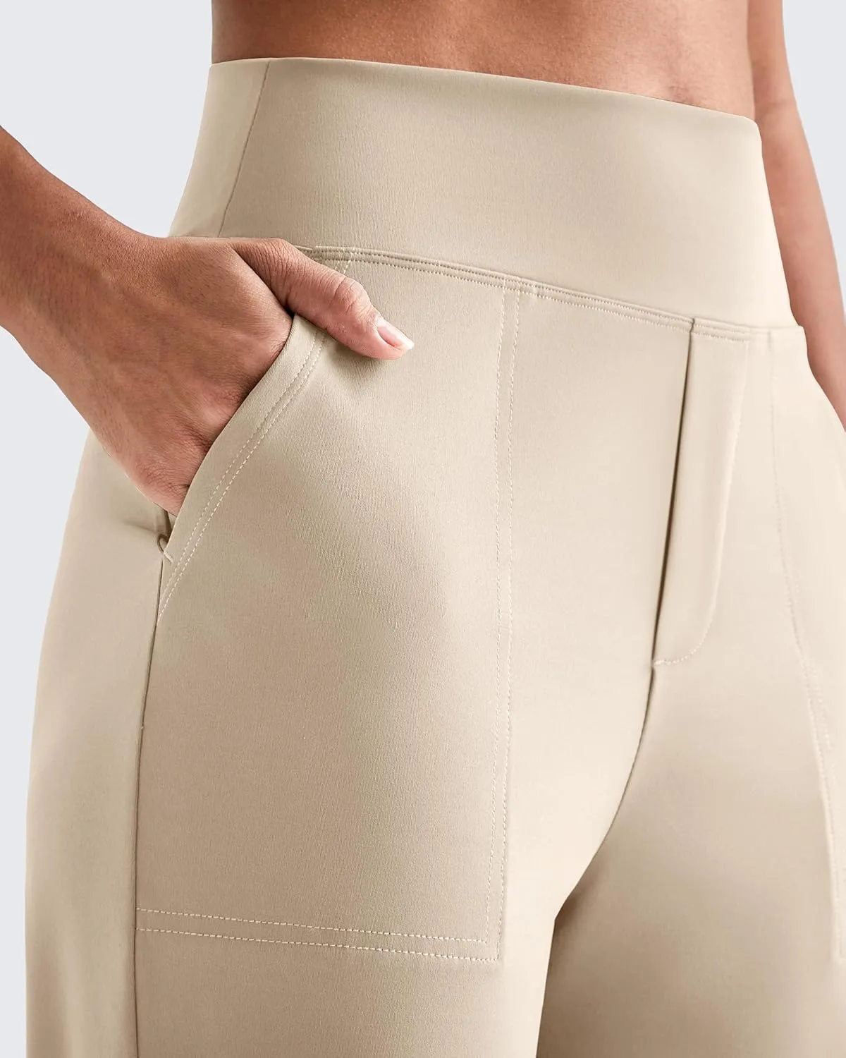 G4Free ShiftReady Womens Ankle Dress Yoga Pants with Pockets Stretchy Crop Business Casual Work Trousers Petite/Regular/Tall