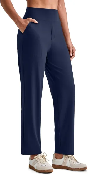 G4Free ShiftReady Womens Ankle Dress Yoga Pants with Pockets Stretchy Crop Business Casual Work Trousers Petite/Regular/Tall