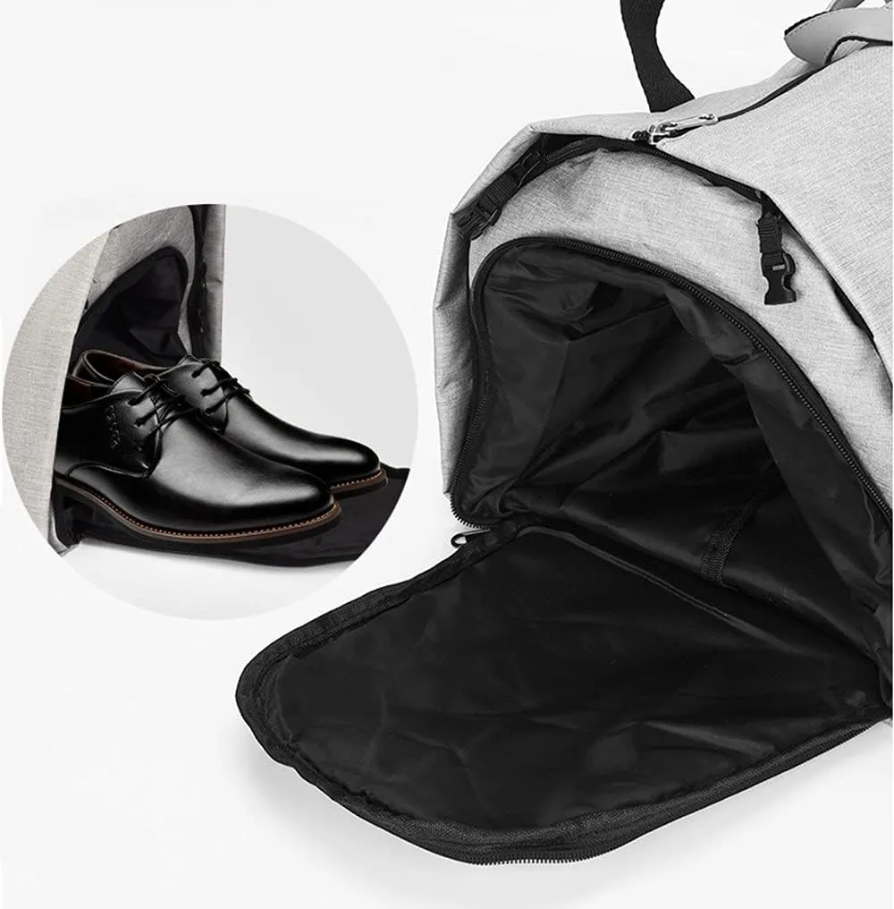 Garment Bags for Business Travel Convertible Travel Duffel Bag Carry on Garment Bag 2 in 1 Weekender Suit Bag for Men (Dark Grey)