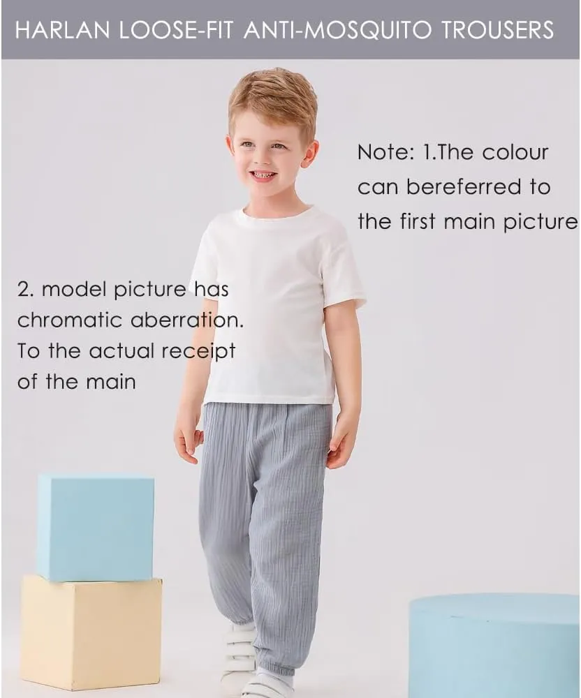 GFQLONG 4 Pack Toddler Boys Girls Cotton Linen Plain Pants Harem Trousers Casual Basic Elastic Loose Summer Spring Bloomers