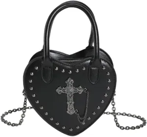 Gothic Punk purse bag Y2K Heart Cute Lolita shoulder bag for women