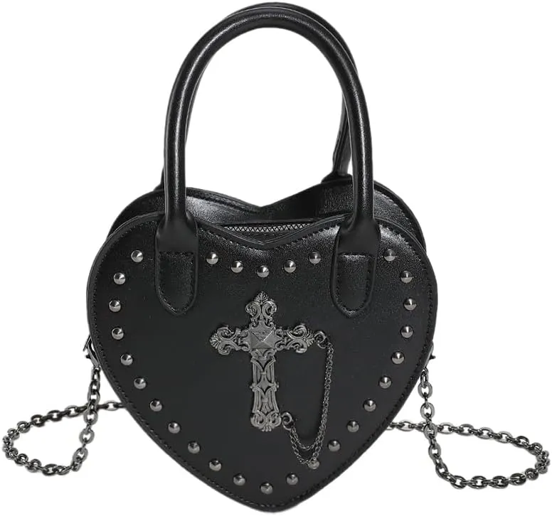 Gothic Punk purse bag Y2K Heart Cute Lolita shoulder bag for women