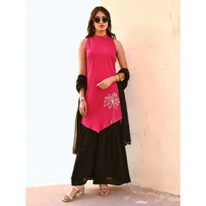Gulaal Visha Sequin Embroidered Kurta Sharara with Dupatta (Set of 3)