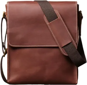Handmade Leather Crossbody Bag For Men Casual Shoulder Bag Vintage Bag Quality Phone Bag