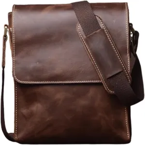 Handmade Leather Crossbody Bag For Men Casual Shoulder Bag Vintage Bag Quality Phone Bag