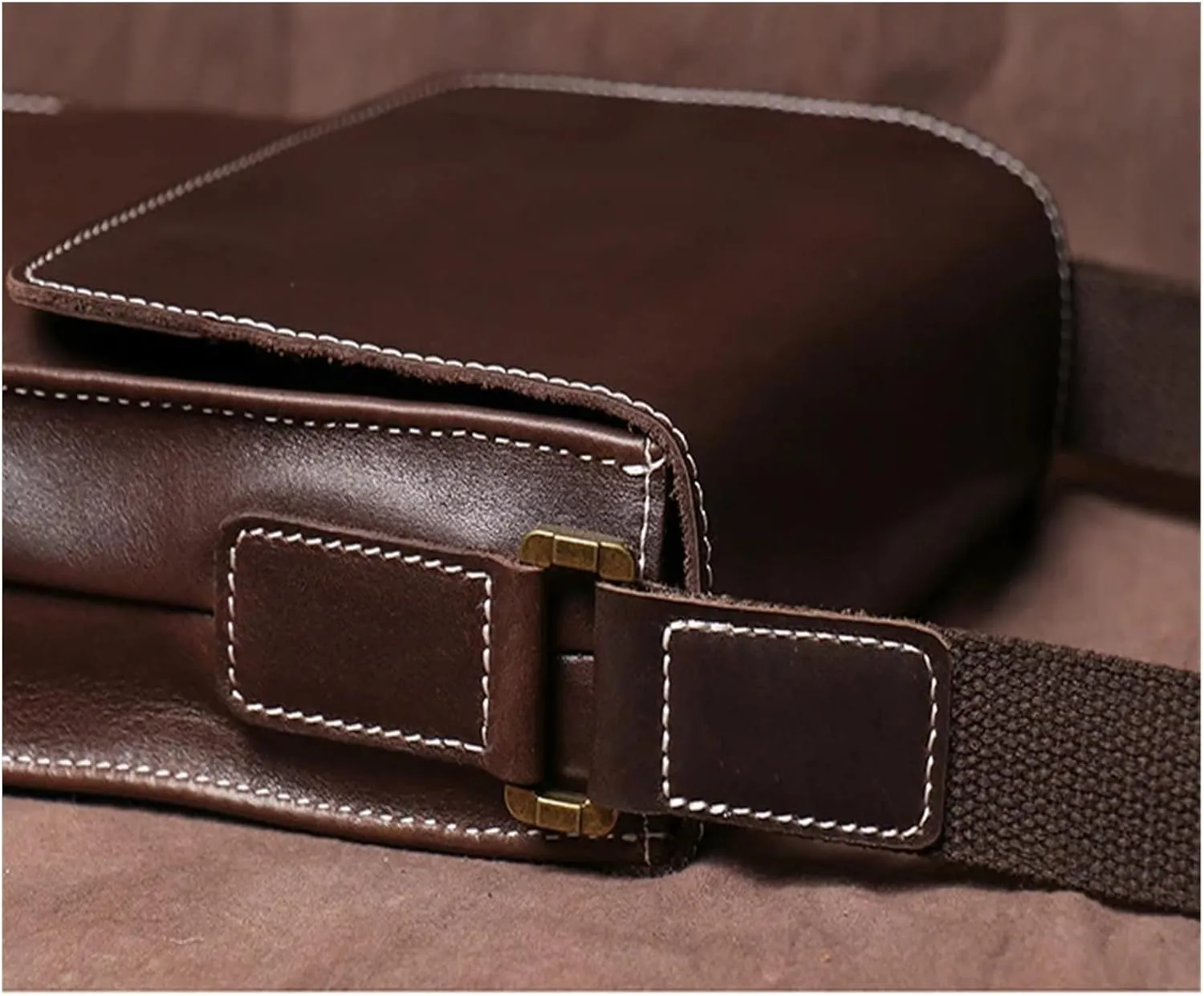 Handmade Leather Crossbody Bag For Men Casual Shoulder Bag Vintage Bag Quality Phone Bag(Brown)