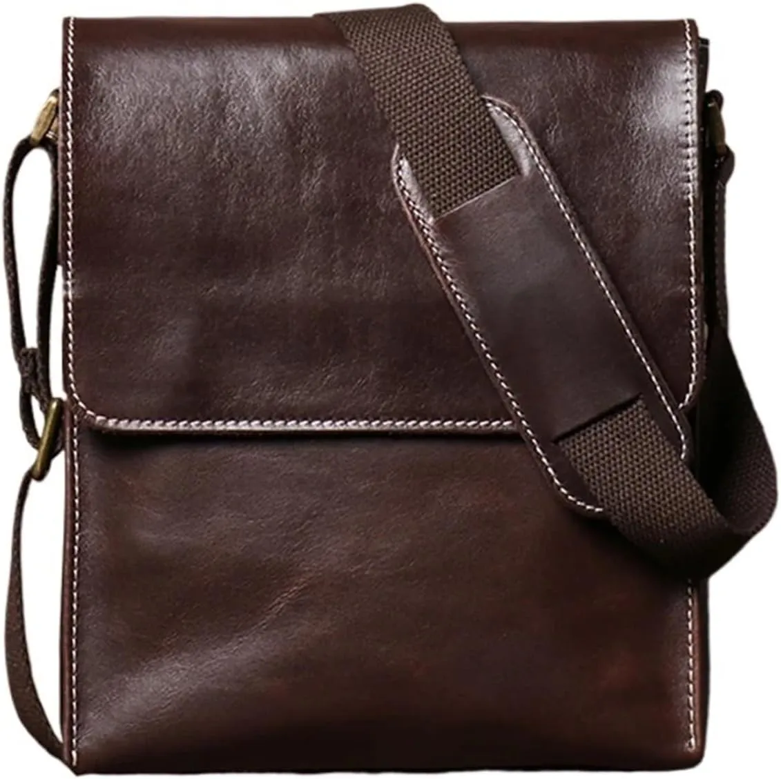 Handmade Leather Crossbody Bag For Men Casual Shoulder Bag Vintage Bag Quality Phone Bag(Coffee)