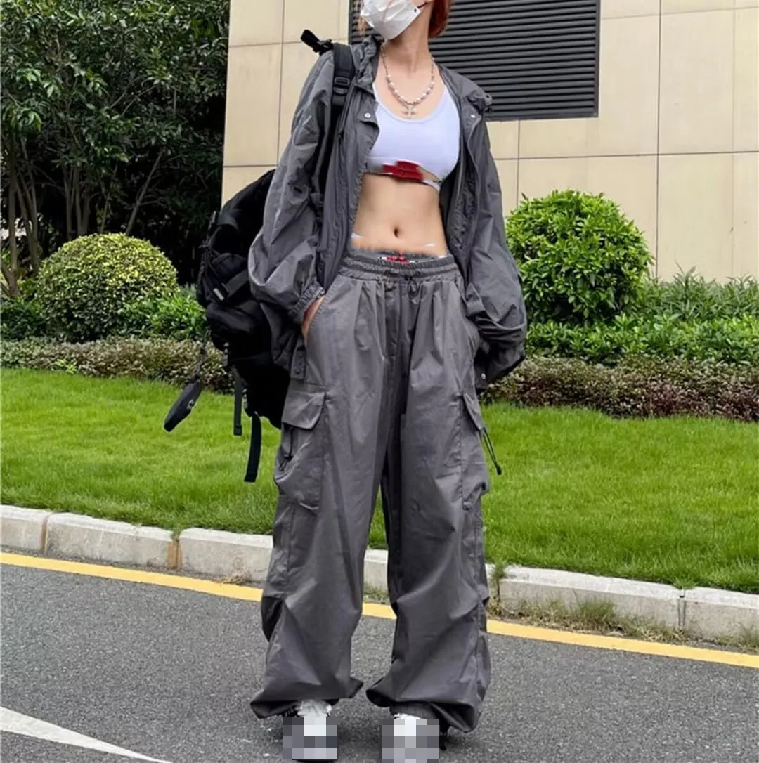 Harem Pants Women Hippie Streetwear Oversize Pockets Cargo Trousers Harajuku Sweatpants