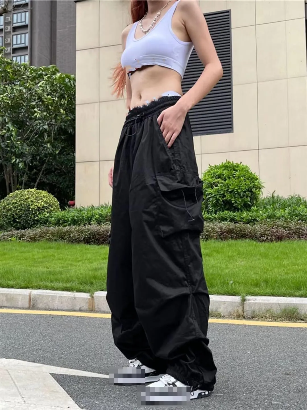 Harem Pants Women Hippie Streetwear Oversize Pockets Cargo Trousers Harajuku Sweatpants