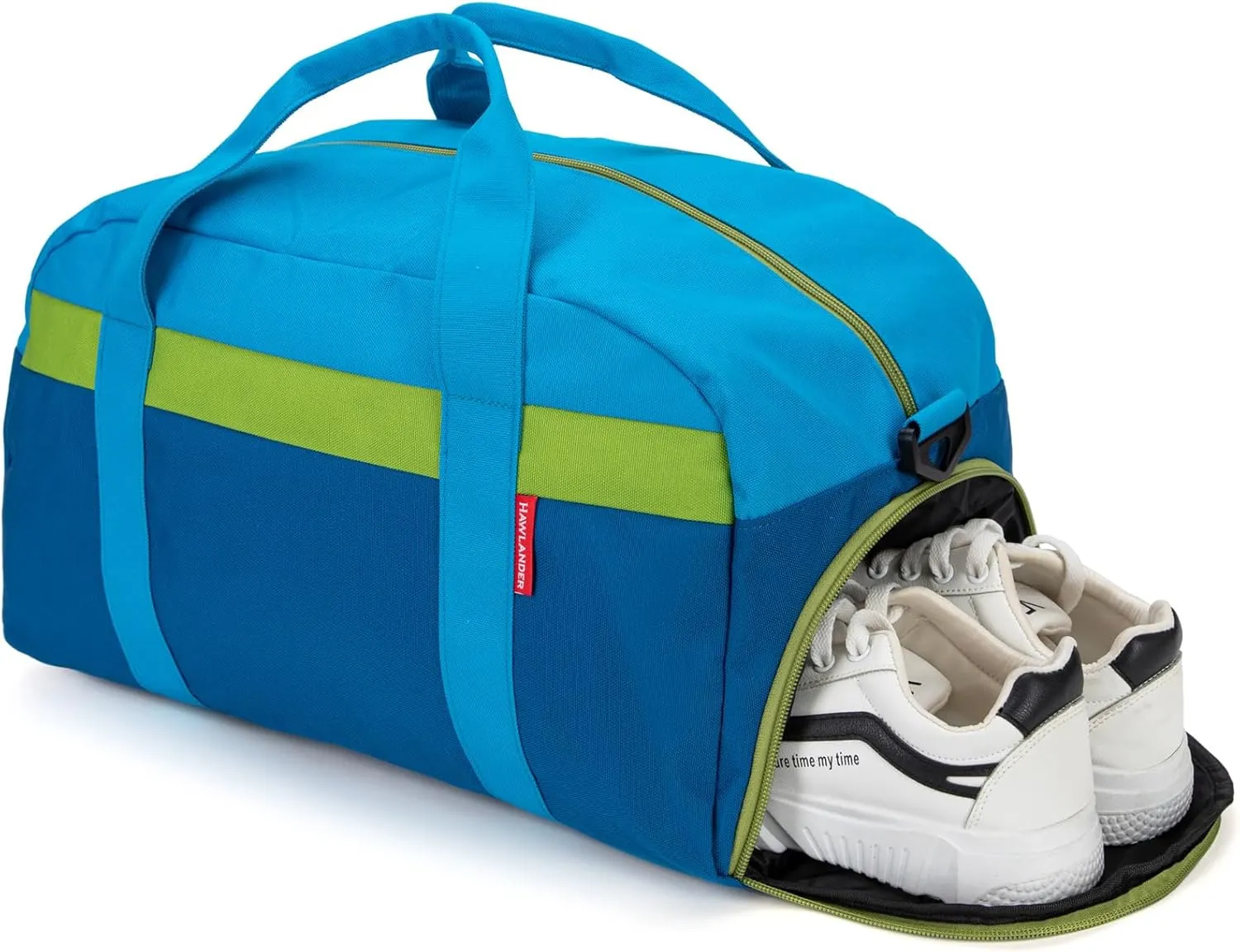 HawLander Kids Duffle Bag for Boys or Girls, Fit School Practice, or Overnight Travel (Blue)