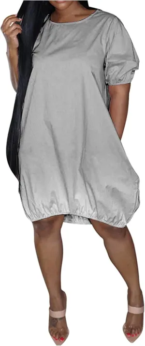 HGOOGY Midi Dress Flowy Short Women's Sleeve Plus Casual Gradient Casual Summer Mid-Length Women's Casual Dresses