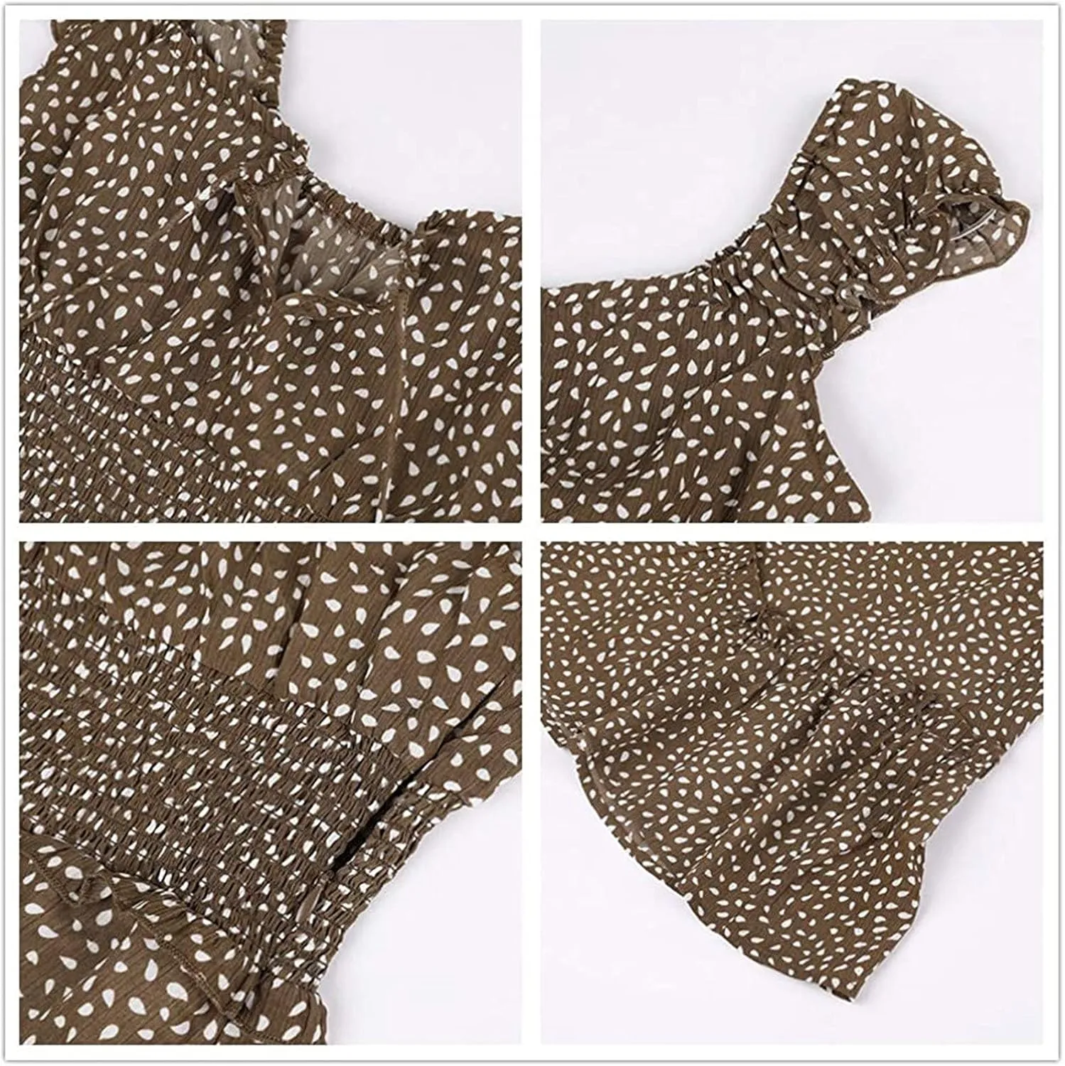 HGOOGY Polka Dot Dress for Women Summer Cap Sleeve Mini Dresses Casual Ruffle Sundresses Plus Size Flowy Bohemian