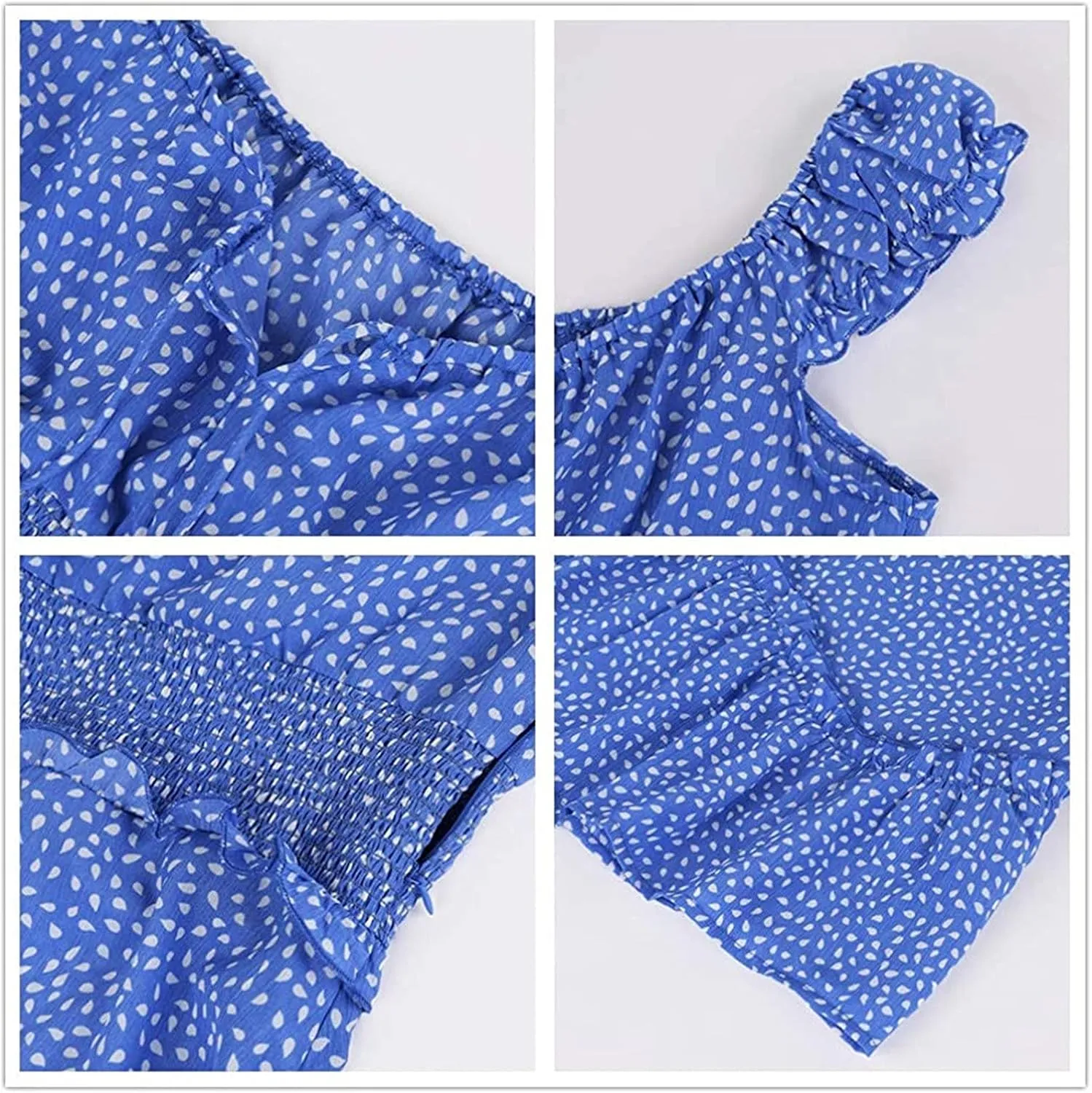 HGOOGY Polka Dot Dress for Women Summer Cap Sleeve Mini Dresses Casual Ruffle Sundresses Plus Size Flowy Bohemian