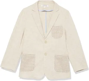Isaac Mizrahi Slim Fit Boy's Contrast Linen Sport Jacket