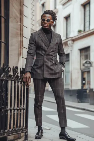 Jacob GROOM Black Check Men Suits Slim Fit Blazer Classic suits