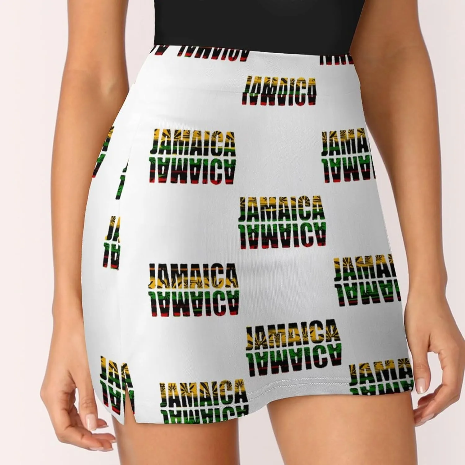Jamaica Flags Tennis Skirts for Women with Pockets High Waisted Athletic Golf Skorts Skirts A-Line Mini Short Skirt