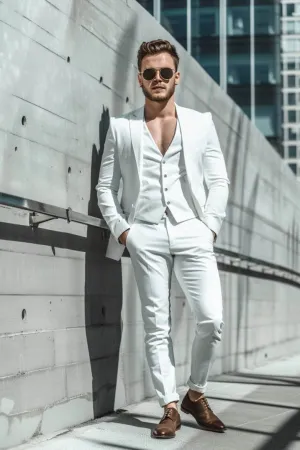 James modern look White Men Suits Slim Fit Blazer Classic suits