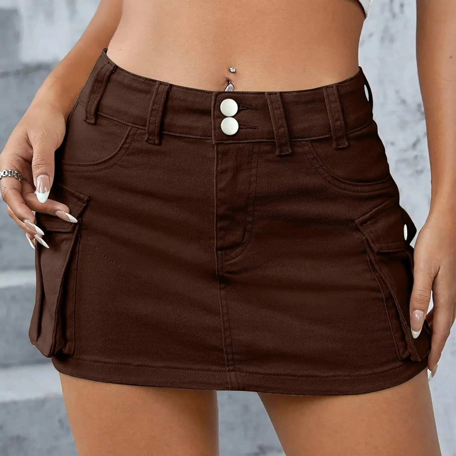 Jeans Skirts for Women Denim Cargo Mini Skirt Y2K Sexy Bodycon Tummy Control Casual Y2K Low Rise Jeans Pencil Mini Skirt