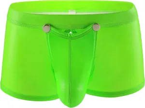 JEShifangjiusu Men'S Sexy Leather Swim Underwear Briefs Stretchy Board Shorts Swimsuit Bottom Fashion Pouch G-String Thongs
