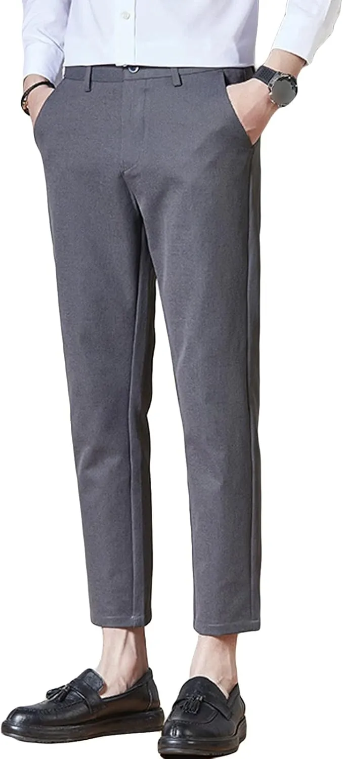 JEShifangjiusu Men's Slim-Fit Wrinkle-Resistant Chino Pant Flex Flat Front Straight Fit Pant Active Casual Pants Dress Pant