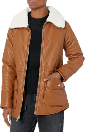 Kenneth Cole Women's Belted Faux Leather Jacket