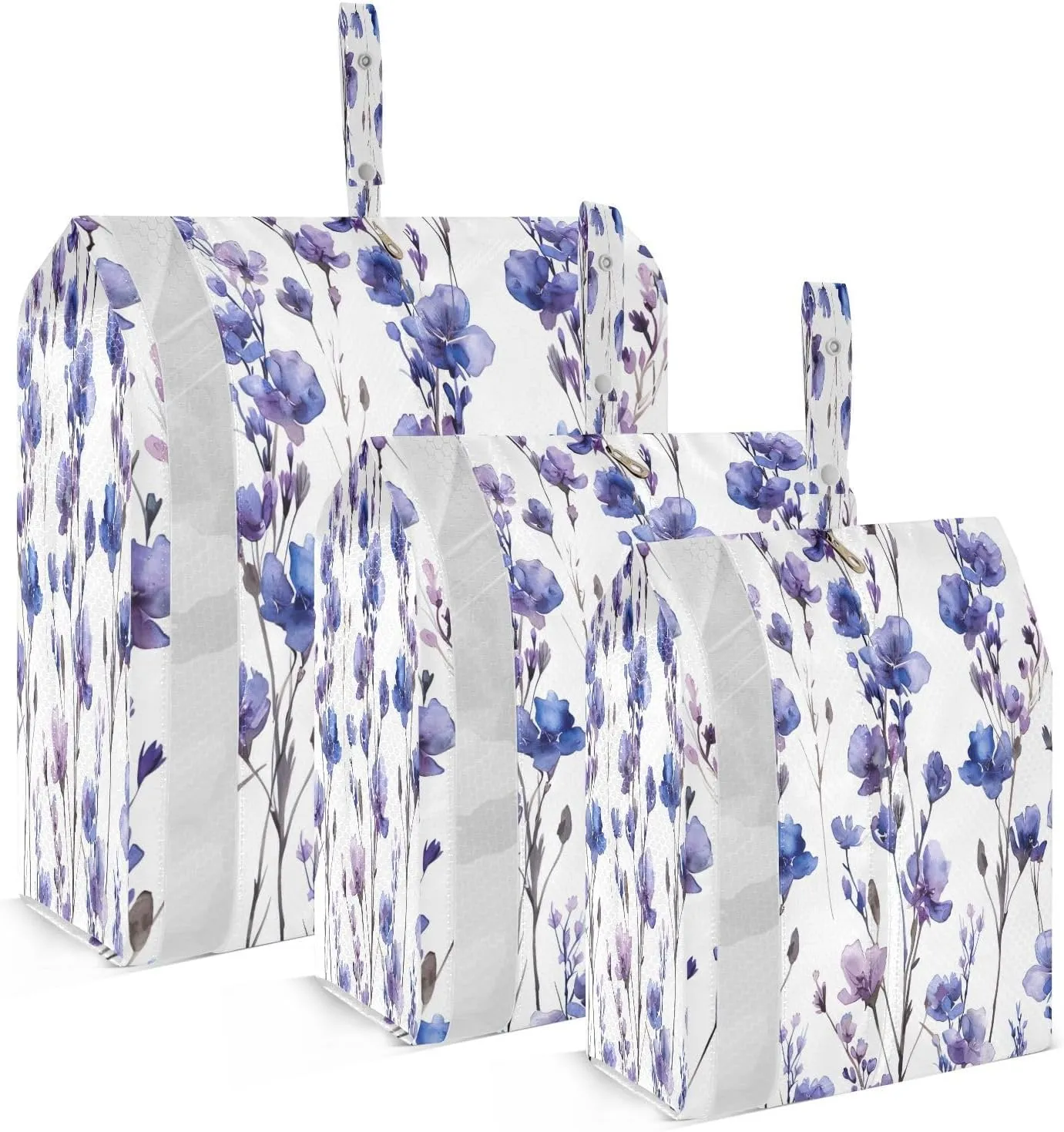 Kigai Blue Flower Travel Cubes for Packing 3 PCS Travel Luggage Packing Organizer Foldable Suitcase Storage Bag, Travel Accessories