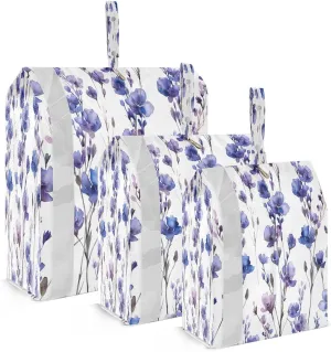 Kigai Blue Flower Travel Cubes for Packing 3 PCS Travel Luggage Packing Organizer Foldable Suitcase Storage Bag, Travel Accessories