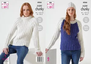 King Cole Celestial Super Chunky Knitting Pattern – Women’s Sweaters & Hat 6066