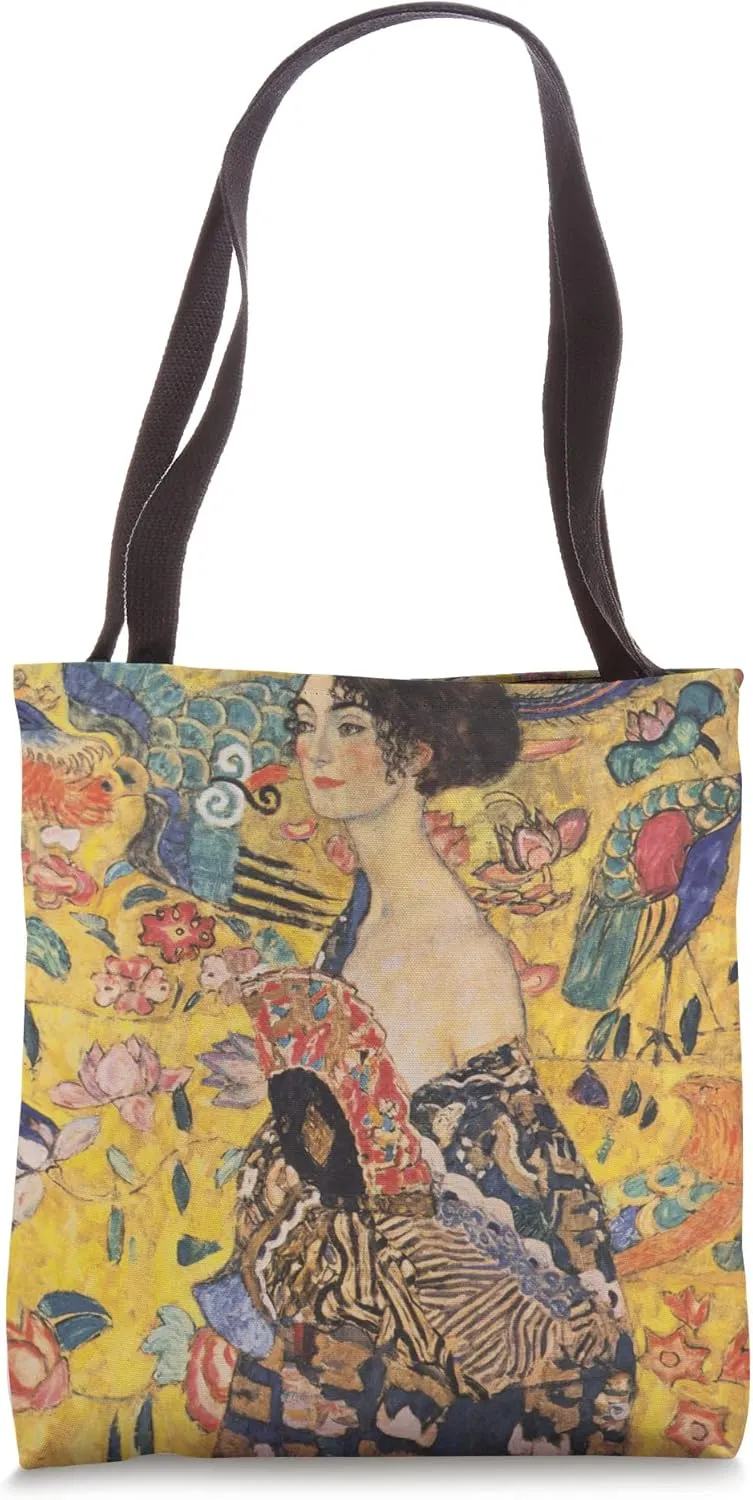 Lady with Fan by Gustav Klimt Tote Bag