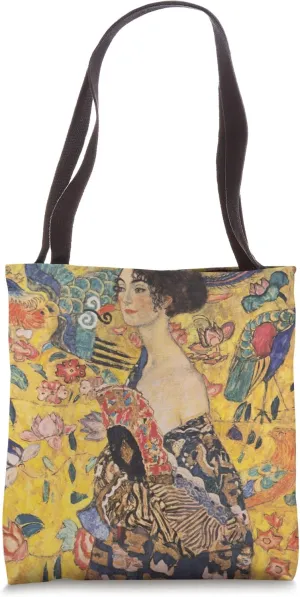 Lady with Fan by Gustav Klimt Tote Bag