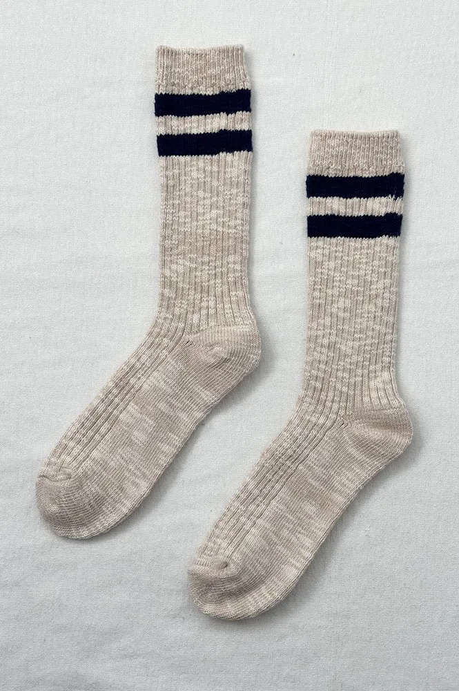 Le Bon Shoppe Varsity Oatmeal Cottage Socks