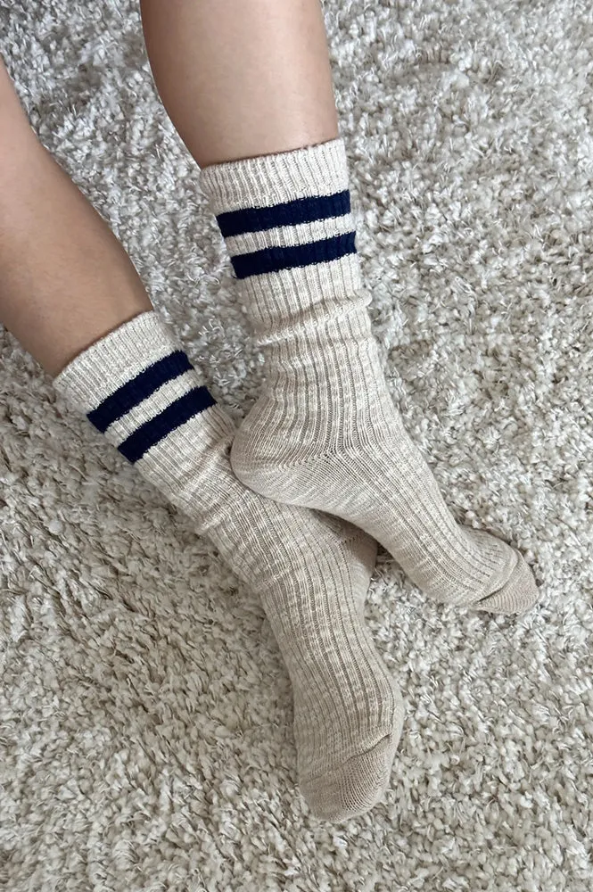 Le Bon Shoppe Varsity Oatmeal Cottage Socks
