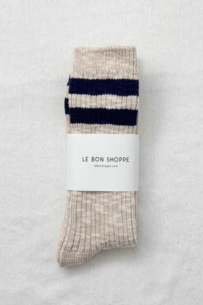 Le Bon Shoppe Varsity Oatmeal Cottage Socks