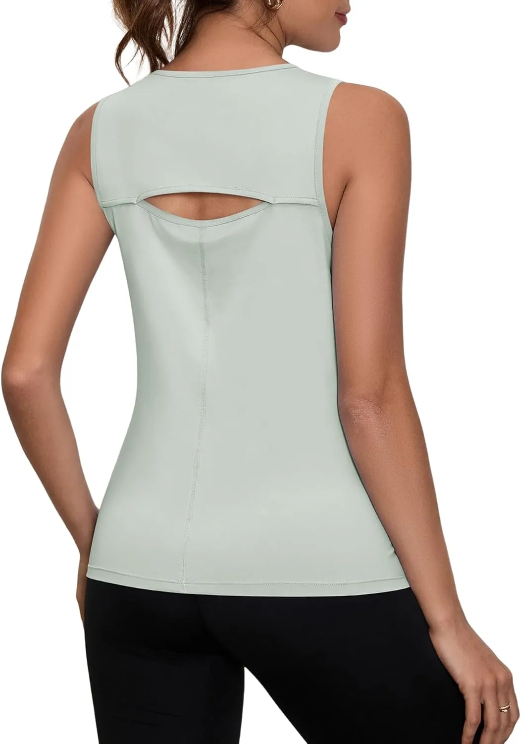 Loovoo Women's Workout Tank Tops Loose Fit Open Back Running Shirts Sleeveless Quick Dry Athletic Gym Yoga Top