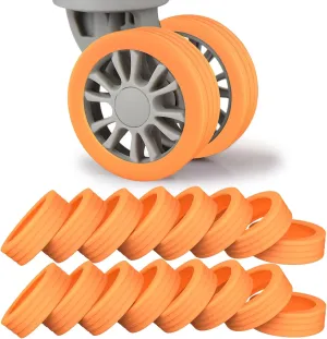 Luggage Wheel Covers,16Pcs Luggage Compartment Wheel Protection Cover for Most 8-Spinner Wheels Carry on Luggage, Reduce Noises Suitcase Wheel Cover