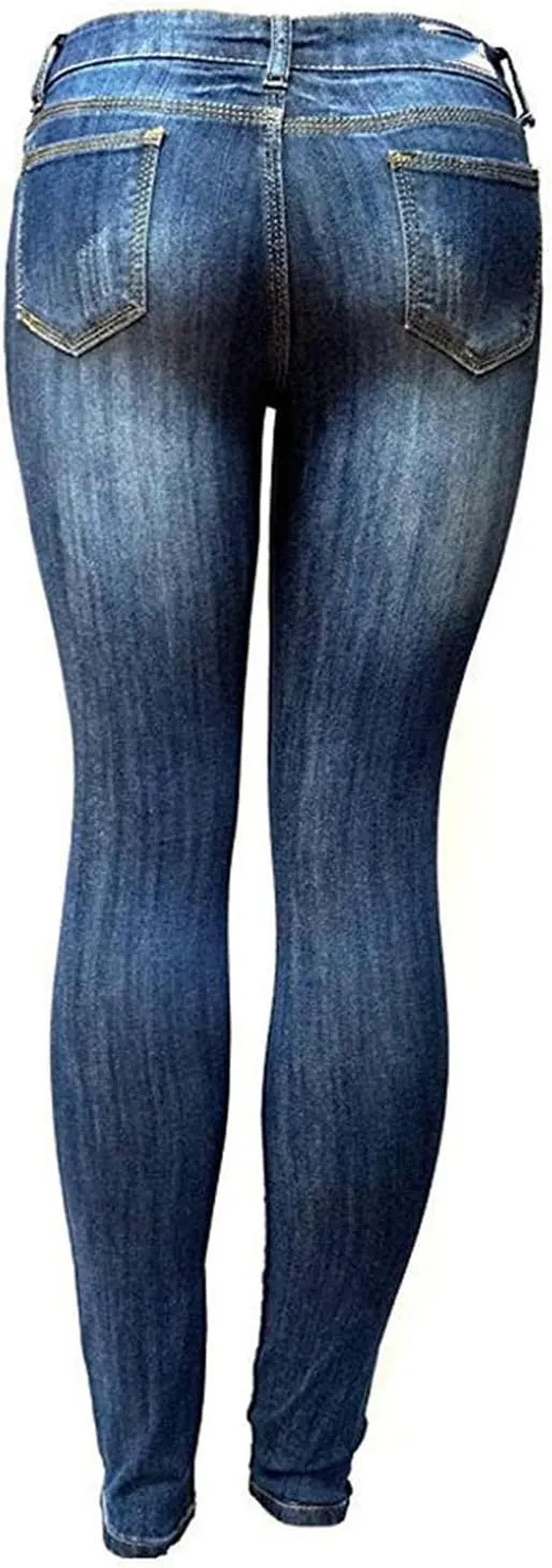 Maiyifu-GJ Ripped Jeans for Women High Waisted Skinny Destroyed Denim Pants Boyfriend Hole Stretch Slim Pencil Jean Trouser