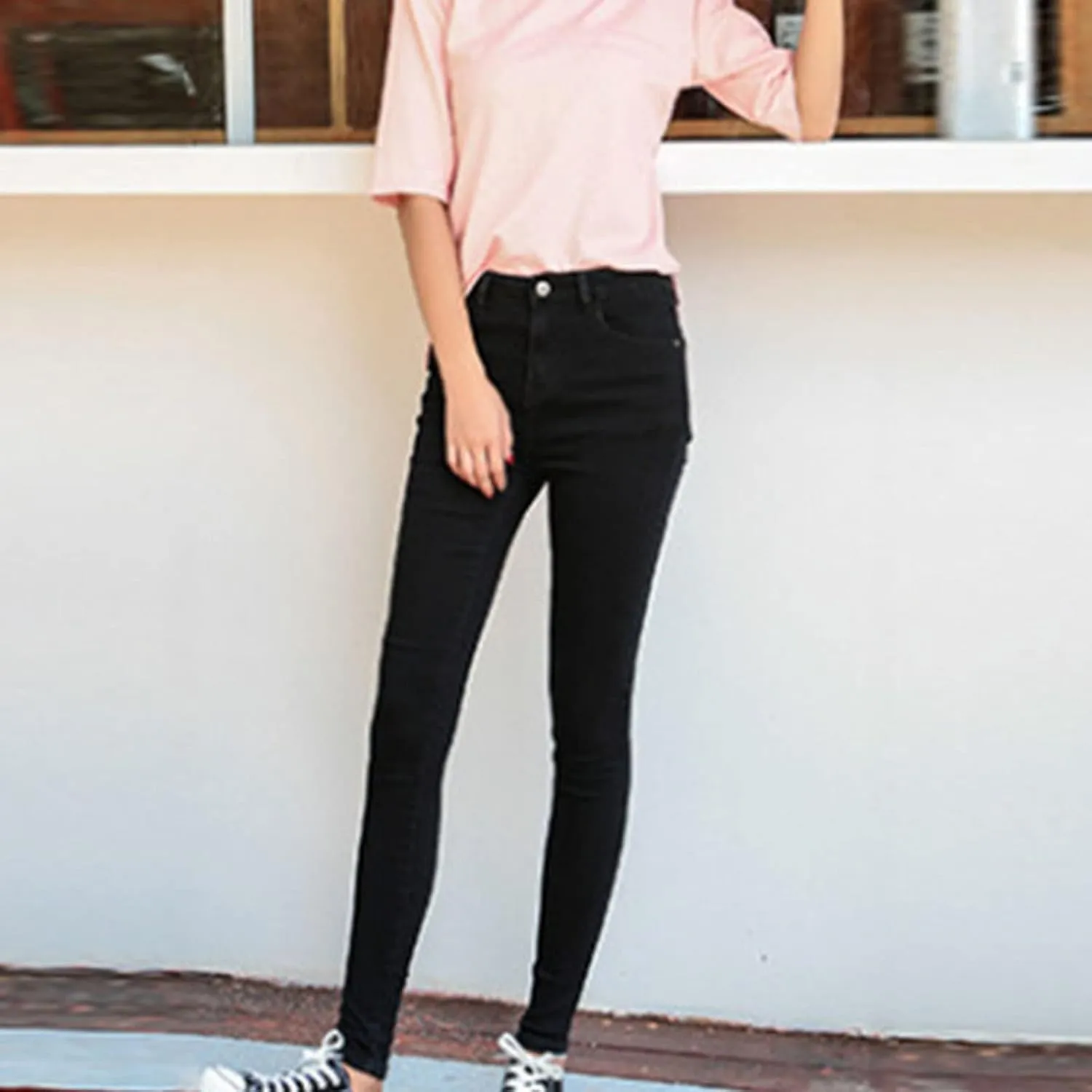 Maiyifu-GJ Women High Waist Skinny Ankle Jeans Casual Straight Leg Pencil Denim Pants Boyfriend Slim Fit Washed Stretch Jean